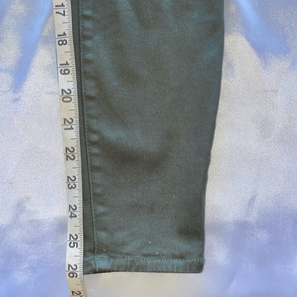 L’AGENCE Margot Crop Skinny Jeans Ivy Green High-Rise Coated Stretch Denim Sz 27 - Picture 8 of 12